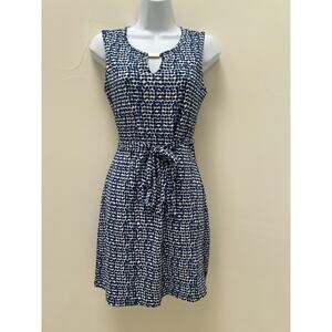 Ann Taylor Sleeveless Belted A-Line Dress